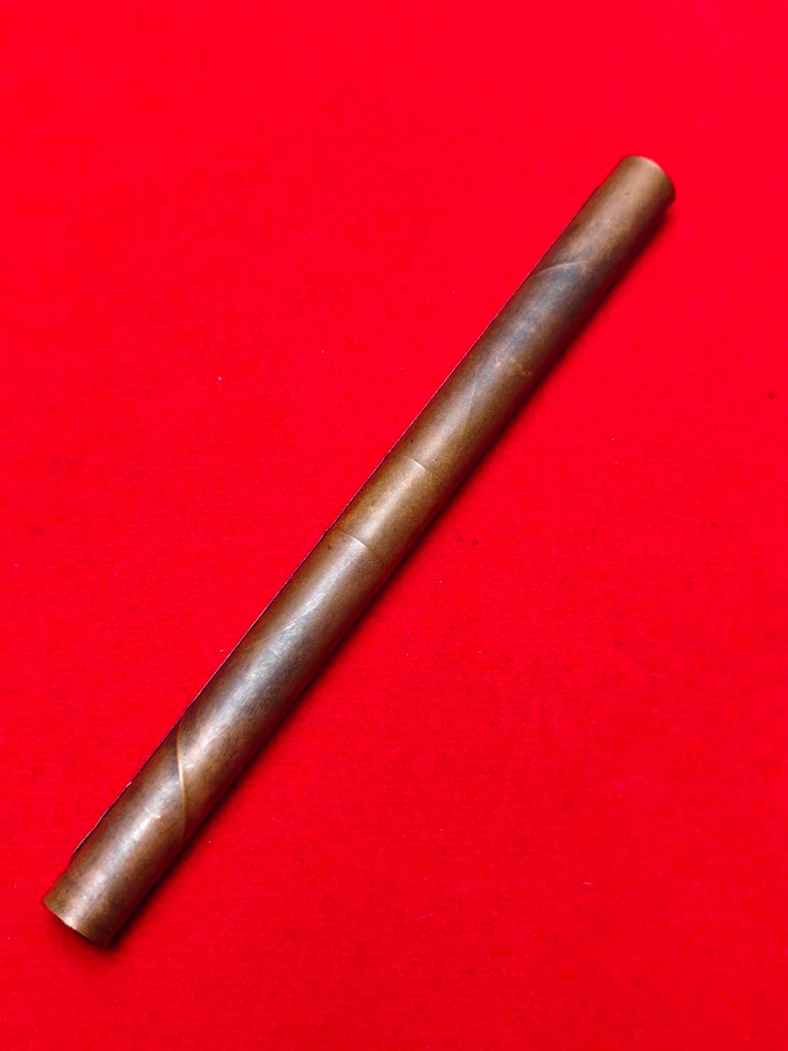 304940 ตะกรุดหนุนดวงคู่วิรุณจำบัง  เนื้อทองแดง  สร้างปี 2515-2521  หลวงพ่อกวย วัดโฆสิตาราม  (บ้านแค) จ.ชัยนาท 