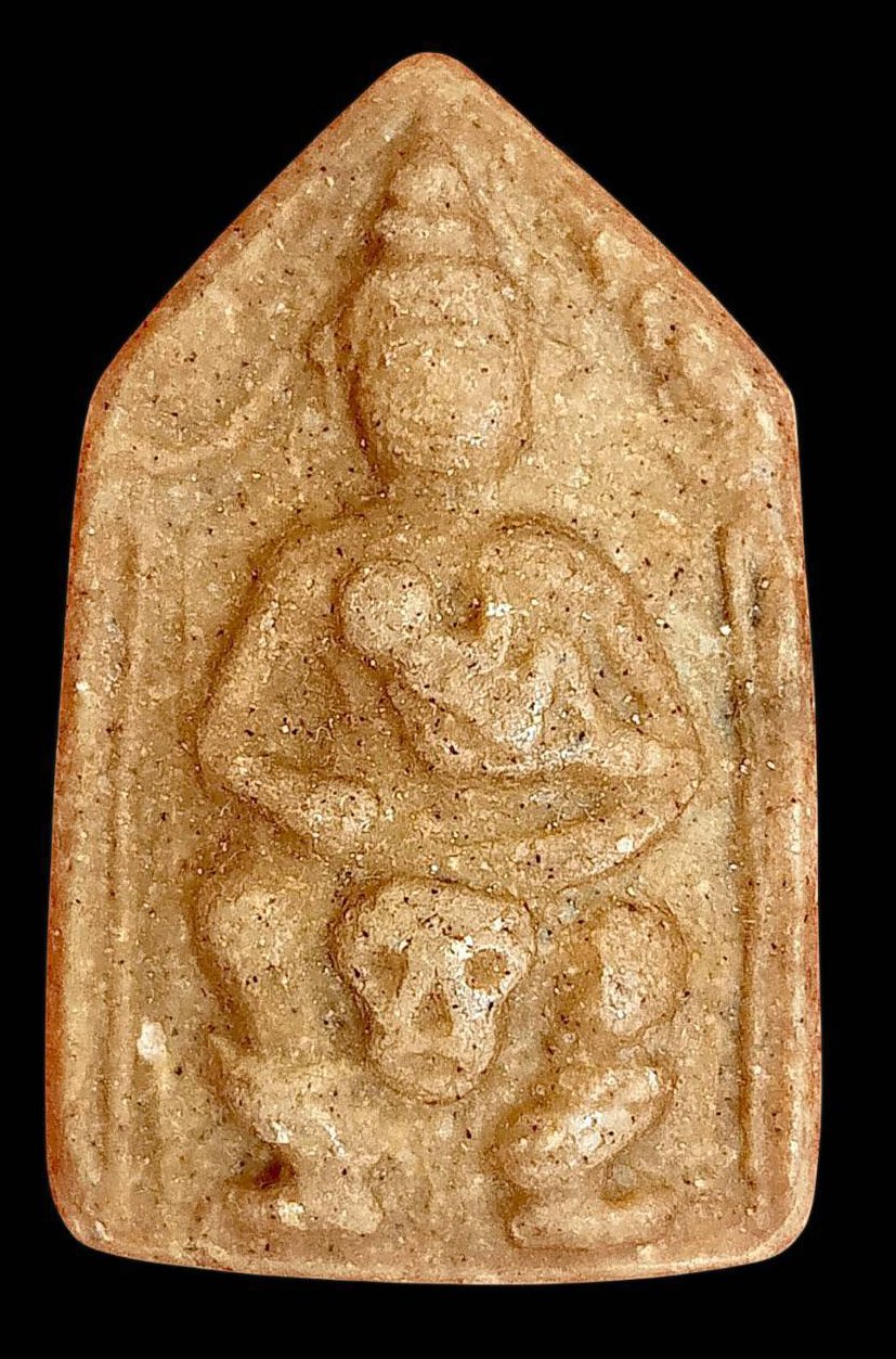 304969 พระขุนแผน หลวงพ่อกวย  ขี่โหงพรายกุมาร  เนื้อผงน้ำมันหลังจารย์ หมึกแดง วัดโฆสิตาราม  ปี 2500 จ.ชัยนาท