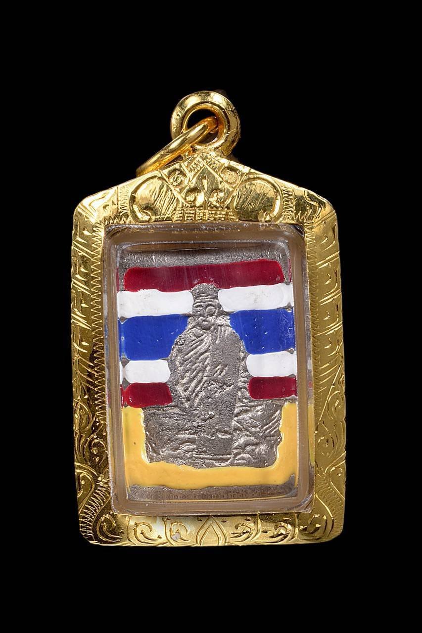 305182 หัวแหวนหลวงพ่อเดิม วัดหนองโพเนื้อ เงินลงยาลายธงชาติ ปี 2482 จ.นครสวรรค์