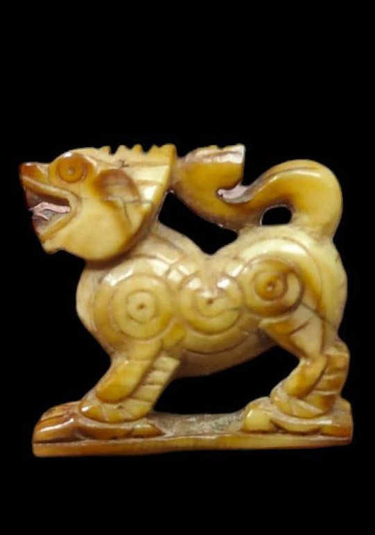 305374 สิงห์สามขวัญสาริกา เนื้องาแกะ หลวงพ่อหอม พุทธศักราช2490-2520 วัดชากหมาก จ.ระยอง