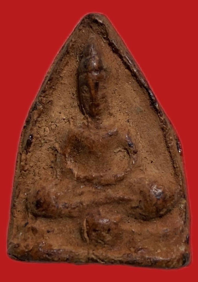 305414 คุณแม่บุญเรือน  วัดสัมพันธวงศ์ พิมพ์พระโพธิจักร  เนื้อดิน ปี2499 กทม.