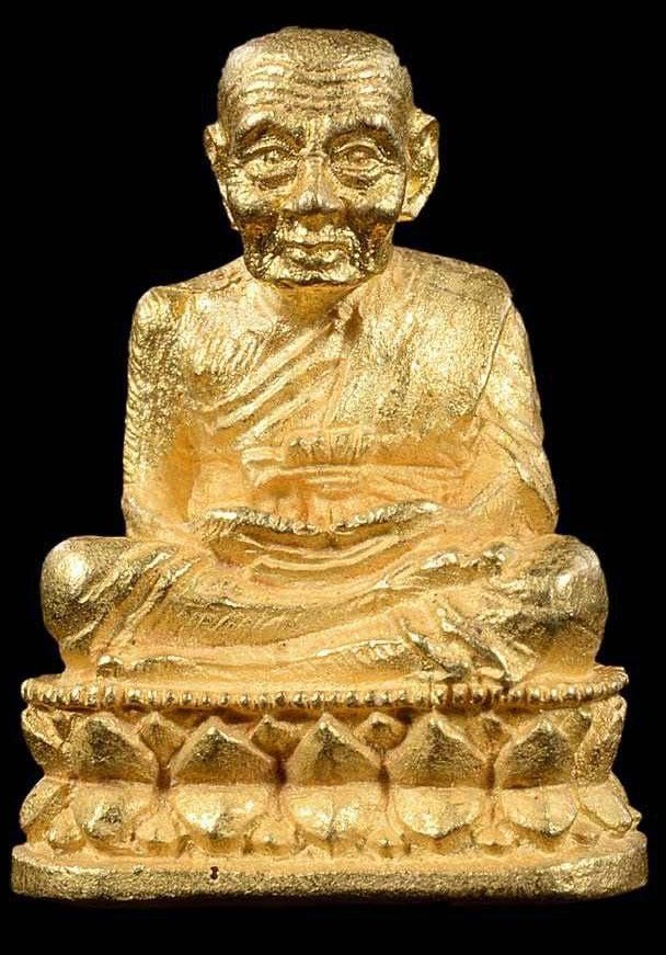 305460 หลวงปู่ทวด วัดช้างให้  รูปหล่อเนื้อทองคำ รุ่นสร้างเจดีย์ ปี 2533 จ.ปัตตานี