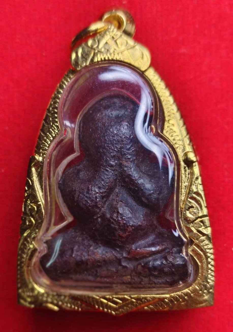 305521 พระปิดตาหลวงพ่อทองสุข  วัดสะพานสูง เนื้อผงคลุกรัก  ยุคกลาง  พุทธศักราช 2510-2515  จ.นนทบุรี 