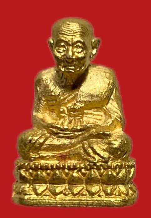 305690 หลวงปู่ทวด วัดช้างให้ รุ่นสร้างเจดีย์ พิมพ์รูปหล่อเนื้อทองคำ ปี 2533 จ.ปัตตานี