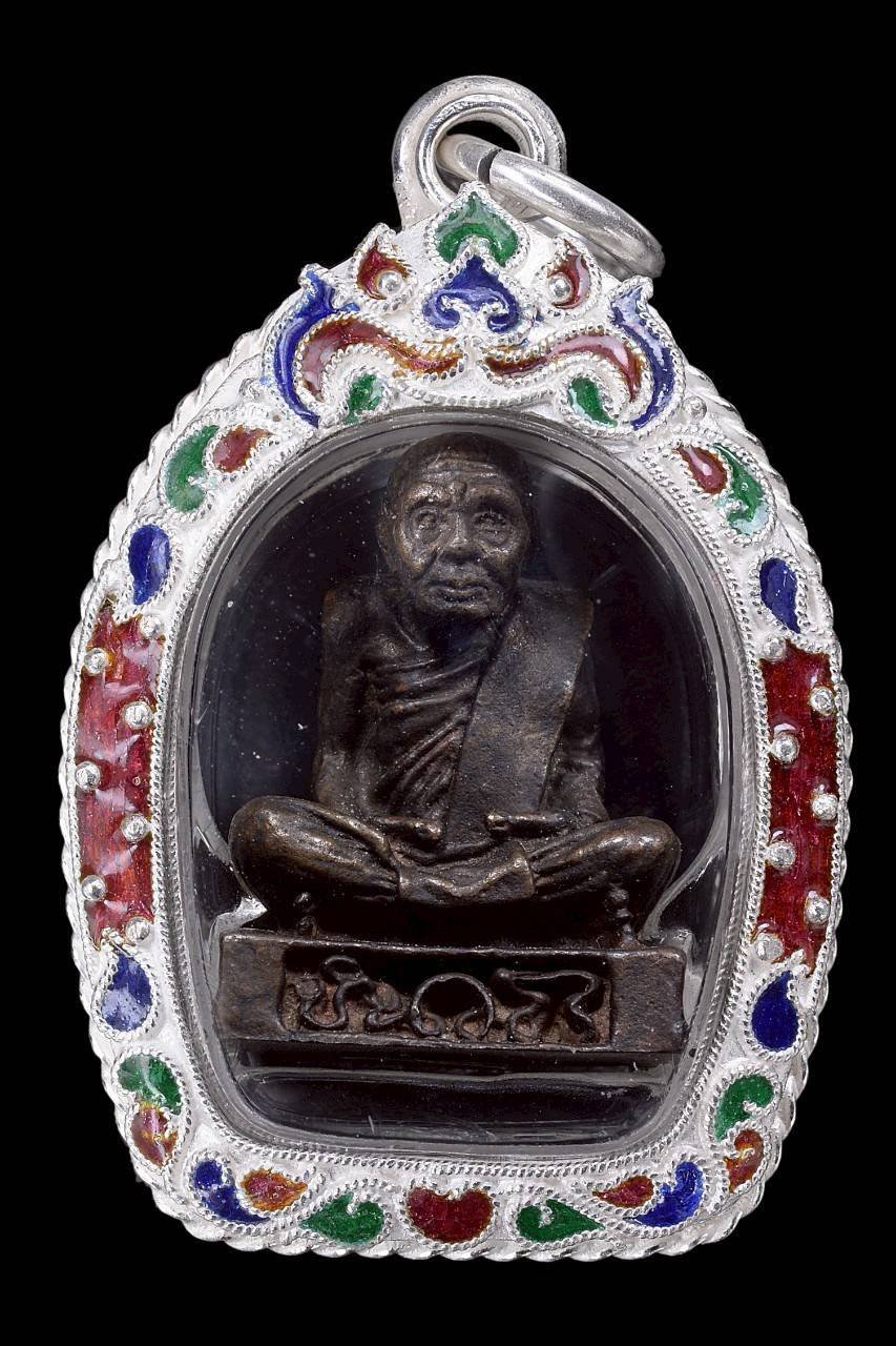 305746 รูปหล่อพระอาจารย์นำ  รุ่นแรก ปี2519  วัดดอนศาลา จ.พัทลุง  เนื้อนวะก้นเงิน