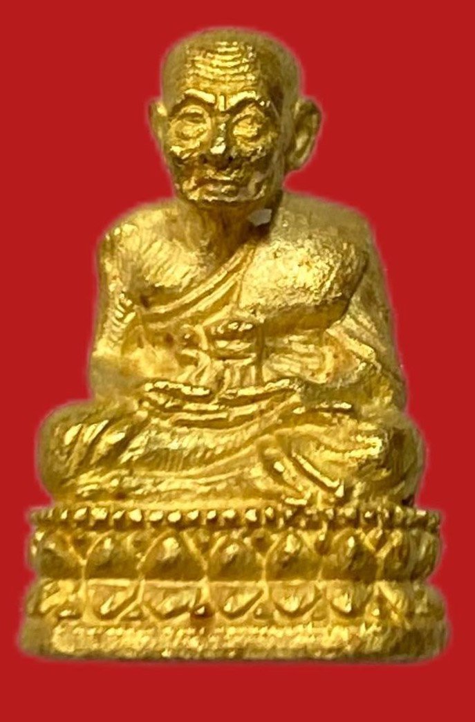 305916 หลวงปู่ทวด วัดช้างให้  รุ่นสร้างเจดีย์ พิมพ์รูปหล่อ  เนื้อทองคำ ปี 2533 จ.ปัตตานี