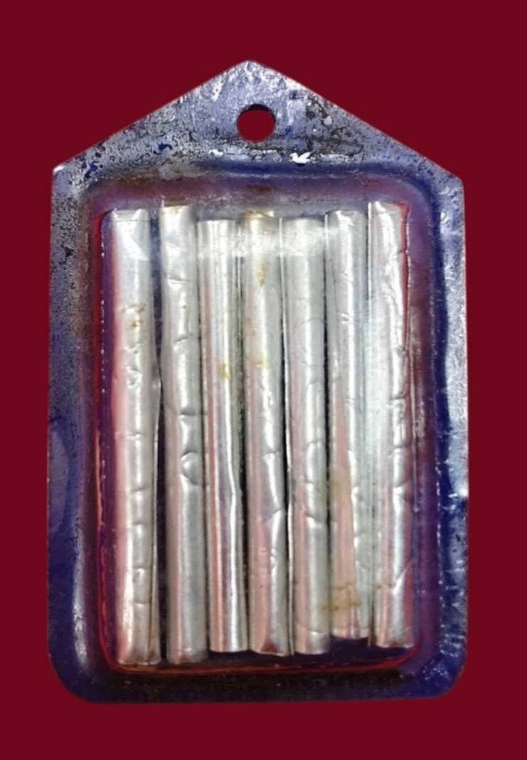 307254 ตะกรุดมหาระรวย  หลวงพ่อกวย เนื้อเงิน  สร้างปี 2519-2521  หลวงพ่อกวย วัดโฆสิตาราม  (บ้านแค) จ.ชัยนาท 