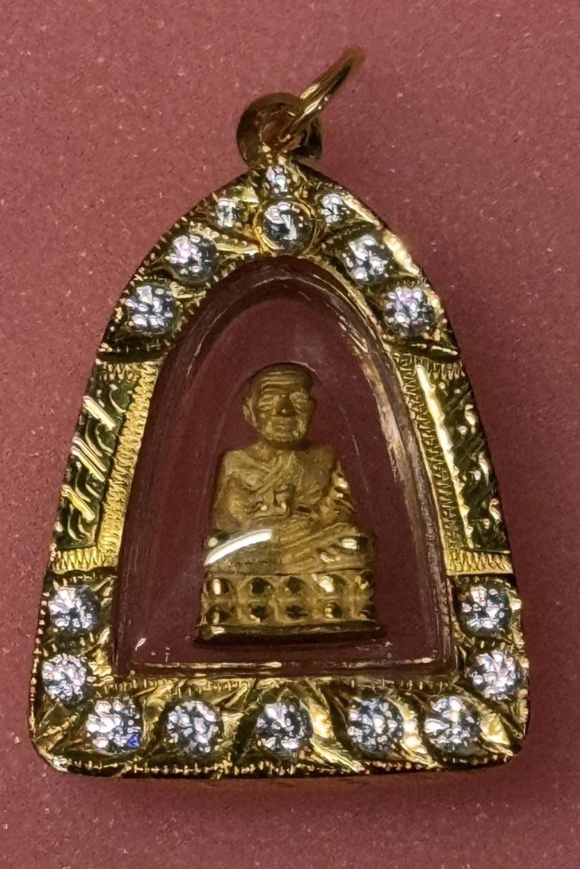 306144 หลวงปู่ทวด วัดช้างให้ พิมหัวไม้ขีด ปี2535 เนื้อทองคำ จ.ปัตตานี