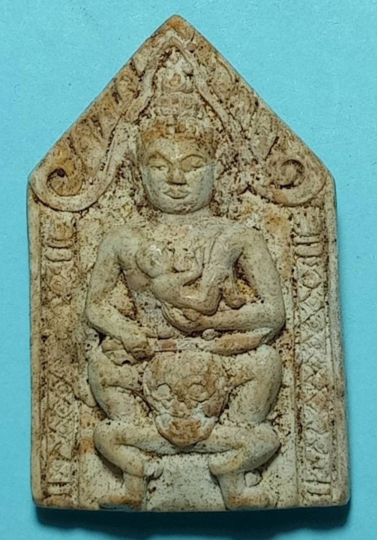 306165 พระขุนแผนนั่งโหงพราย หน้าเทวดา หลวงพ่อกวย ปี2500 เนื้อน้ำมัน วัดโฆสิตาราม จ.ชัยนาท