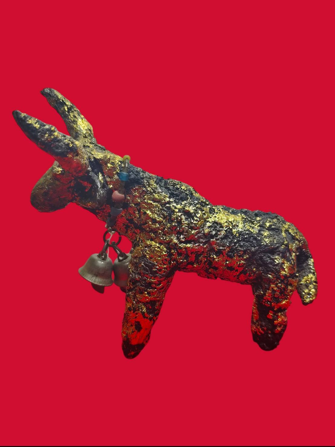 306172 วัวธนูหลวงพ่อน้อย  เนื้อครั่งพุทรา  พุทธศักราช 2470-2488  วัดศรีษะทอง จ.นครปฐม 