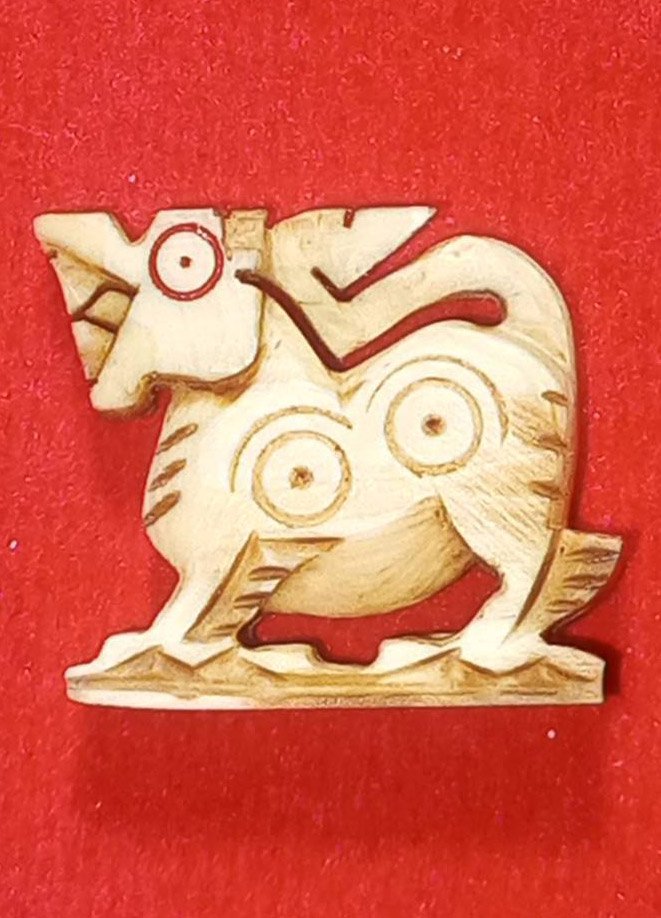 306275 สิงห์มหาอำนาจงาแกะ หลวงพ่อแดง ปี2513  เนื้องาช้าง วัดเขาบันไดอิฐ จ.เพชรบุรี