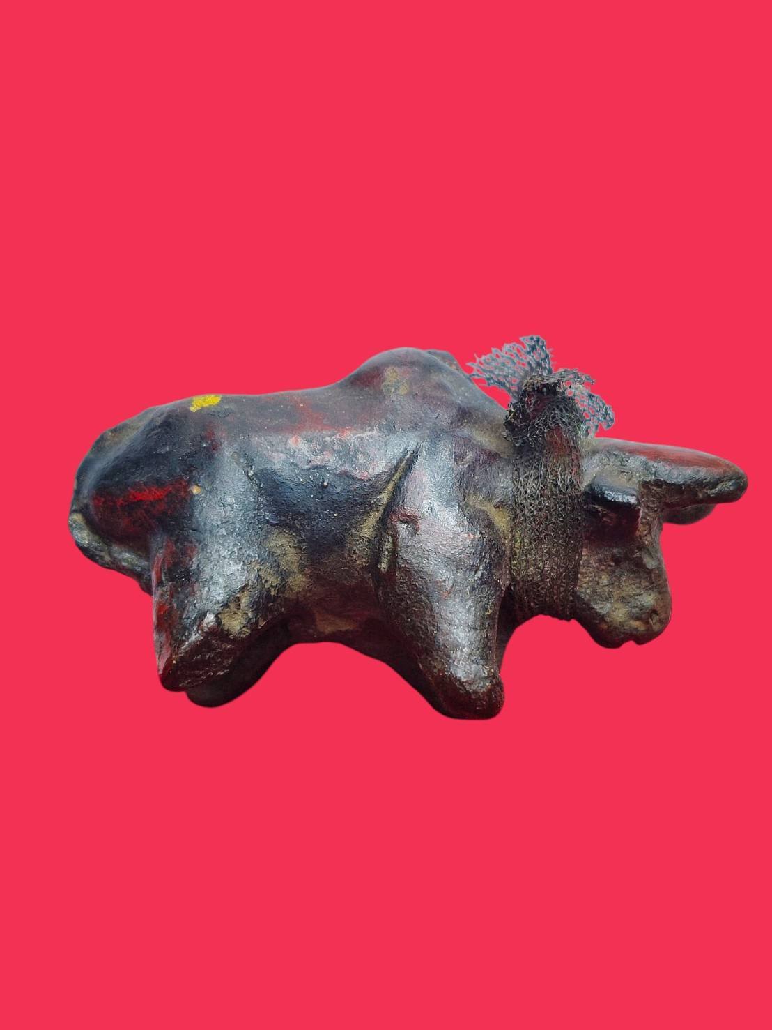 306306 วัวธนูหลวงพ่อน้อย  เนื้อผงคลุกรัก  พ.ศ. 2470-2488  วัดศรีษะทอง จ.นครปฐม 