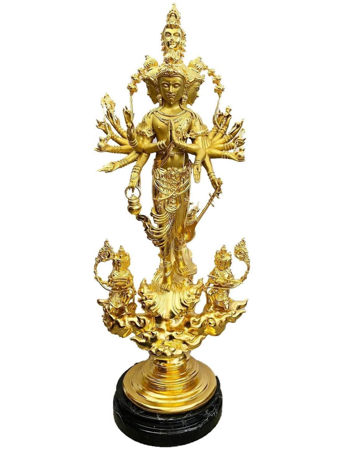 298753 พระมหาโสฬสพรหม วัดอินทรวิหาร พระอารามหลวง  กรุงเทพมหานคร ปี2565 ขนาดความสูง24 นิ้ว