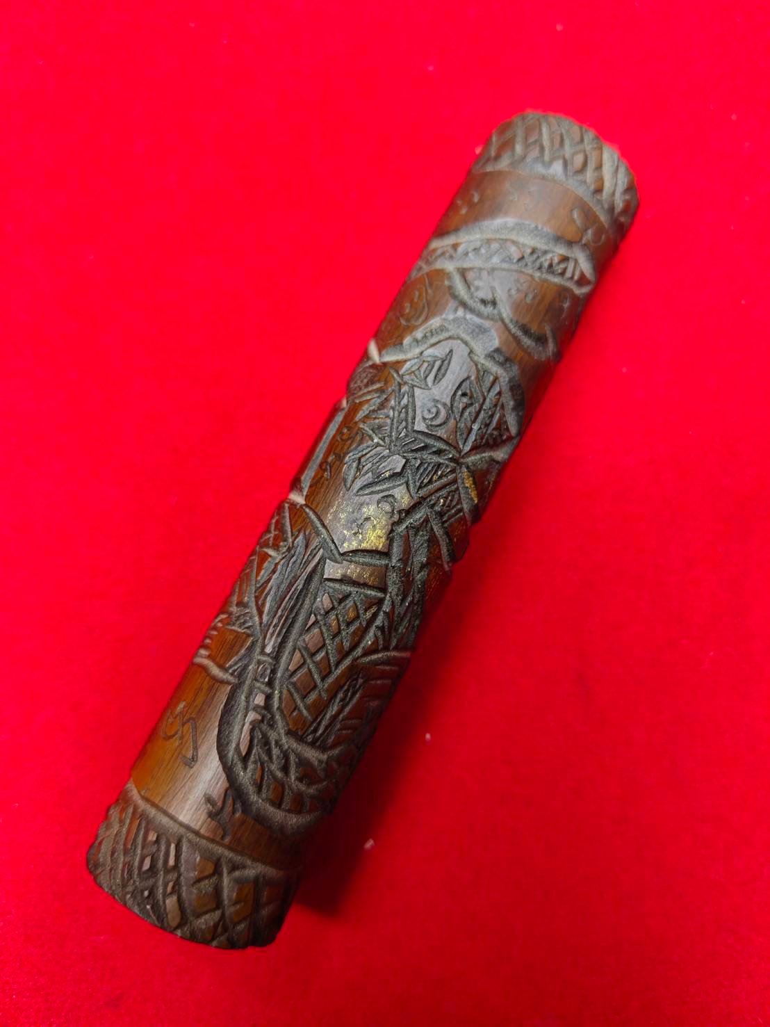 306436 ตะกรุดไม้แกะหนุมาน  หลวงพ่อกวย เนื้อไม้แกะ  พุทธศักราช 2509-2517  วัดโฆสิตาราม (บ้านแค)  จ.ชัยนาท  