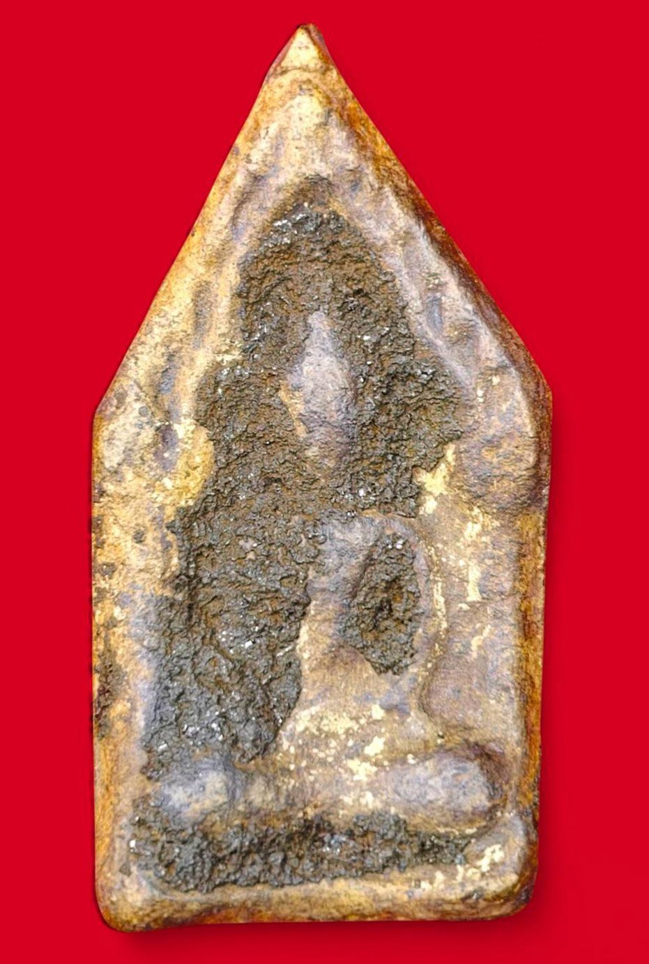 306485 พระขุนแผนแข้งหมอน เนื้อดินเก่า  ผสมทรายเสก และ มวลสารศักดิ์สิทธิ์ (บล็อกนิยม)พุทธศักราช 2500  หลวงพ่อกวย วัดโฆสิตาราม  (บ้านแค) จ.ชัยนาท