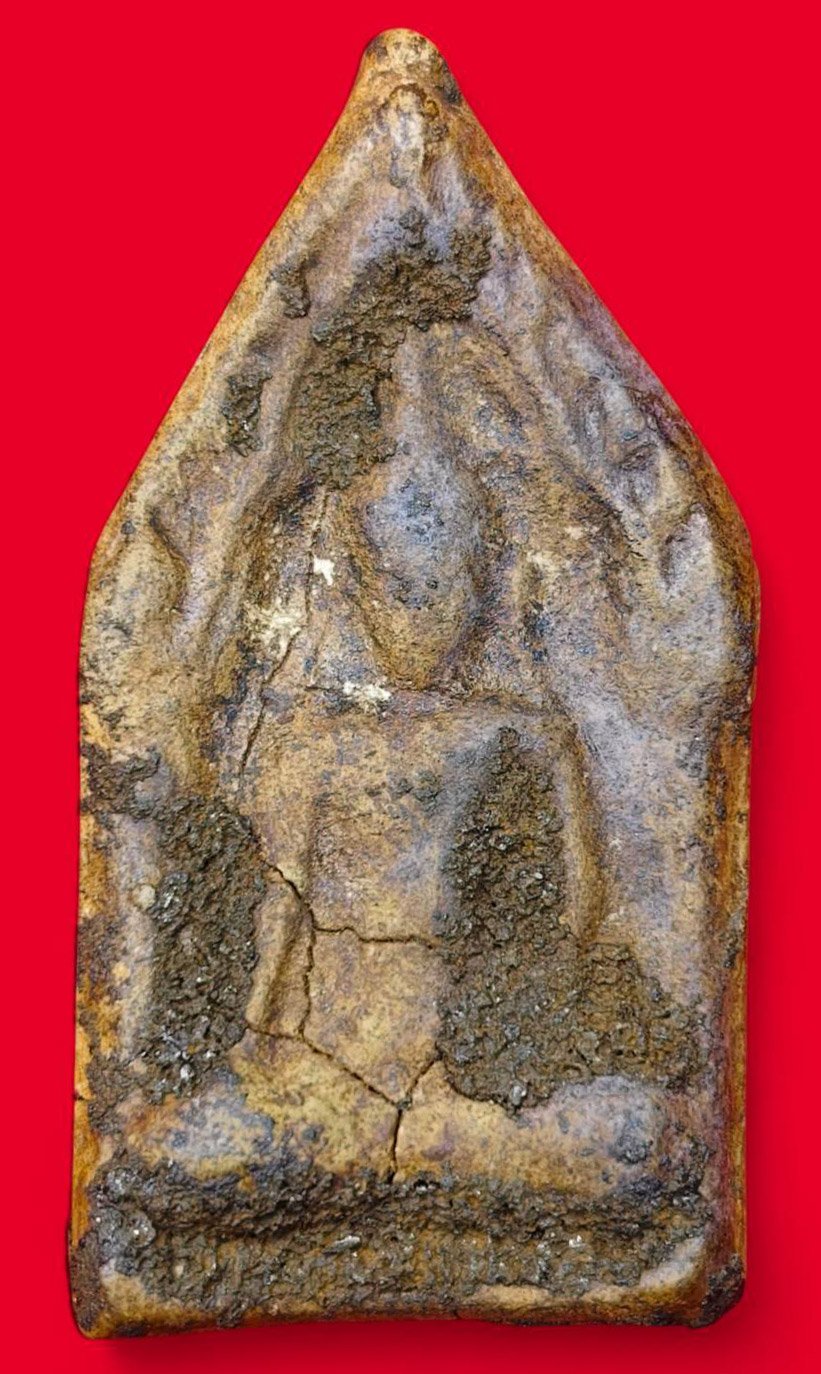 306486 พระขุนแผนแข้งหมอน เนื้อดินเก่า  ผสมทรายเสก และ มวลสารศักดิ์สิทธิ์ (บล็อกนิยม)พุทธศักราช 2500  หลวงพ่อกวย วัดโฆสิตาราม  (บ้านแค) จ.ชัยนาท