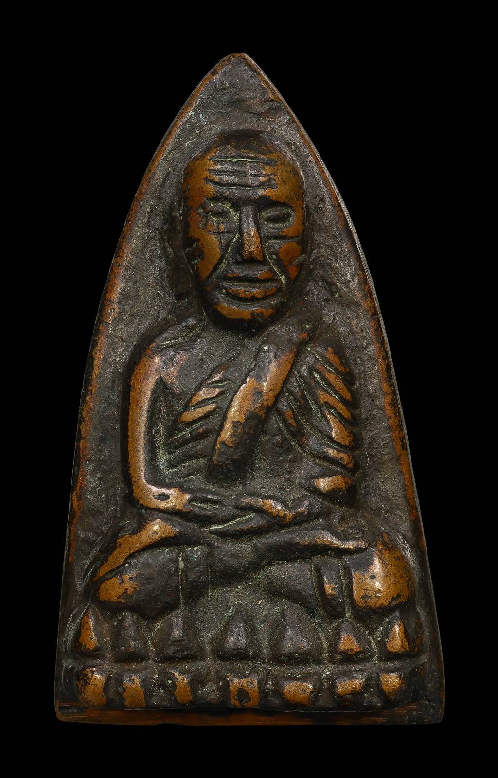 306643 หลวงปู่ทวดวัดคอกหมู  พิมพ์ เตารีด A  ไม่ตอกโค๊ต  เนื้อโลหะผสม  ปี 2505 กทม.