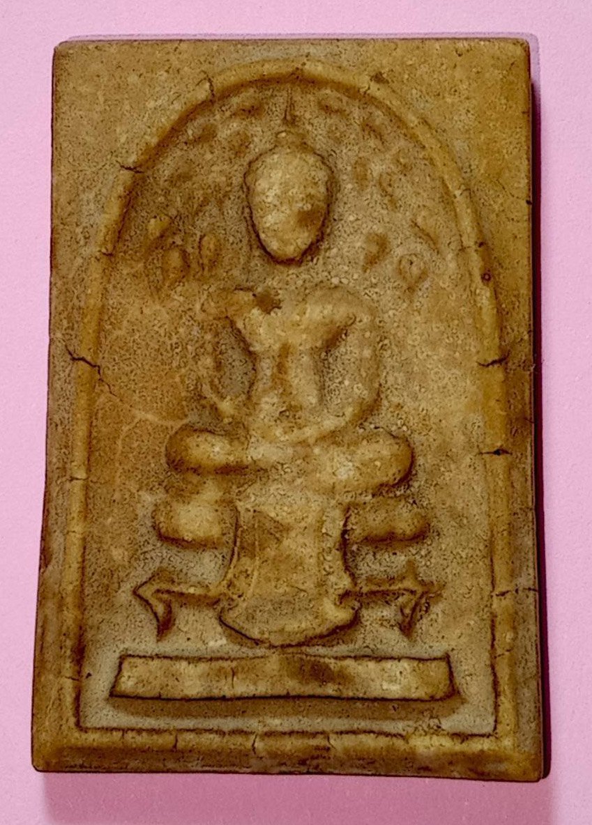 306689 พระพุทธเจ้าปรกโพธิ์- ในวิหารย์  หลวงพ่อกวย ปี2513-2515 เนื้อน้ำมัน วัดโฆสิตาราม จ.ชัยนาท