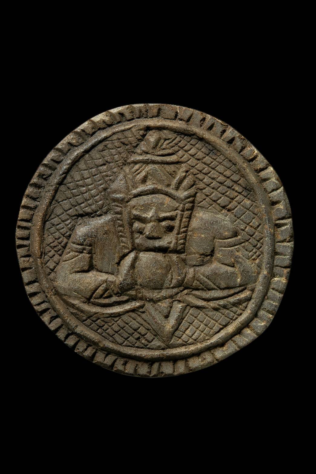 306821 พระราหูอมจันทร์  เนื้อกะลาแกะ หลวงพ่อจืด  วัดโพธิ์เศรษฐี จ.นครปฐม ประมาณปี 2530-2557 