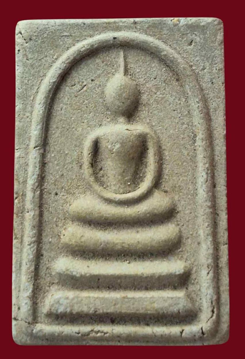 306906 สมเด็จหลังรูปเหมือน หลวงพ่อกวย พ.ศ 2506-2507 เนื้อผง  วัดโฆสิตาราม จ.ชัยนาท