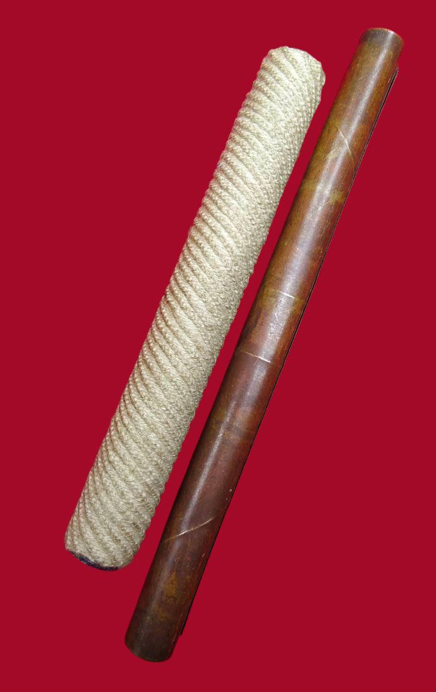 306931 ตะกรุดวิรุณจำบัง และตะกรุดหนุนดวง (นิยม) เนื้อทองเหลือง ทองแดงและตะกั่ว  สร้างปี 2515-2521 หลวงพ่อกวย วัดโฆสิตาราม (บ้านแค) จ.ชัยนาท 