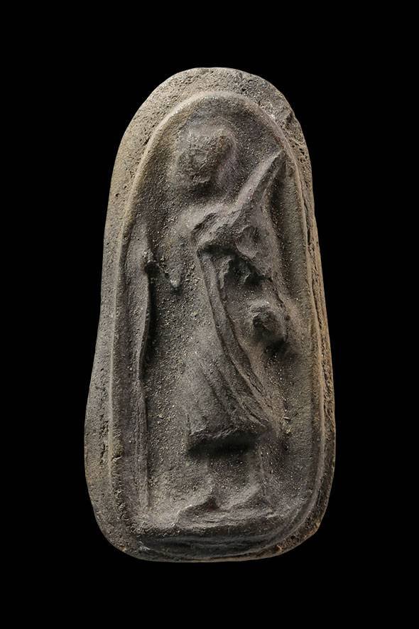 299004 พระสิวลีพิมพ์ไม่มีย่าม เนื้อดิน ยุคต้น หลวงพ่อกวย วัดโฆสิตาราม จ.ชัยนาท