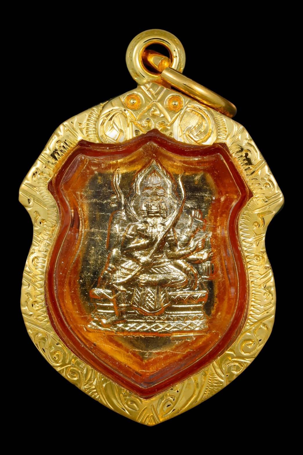 299147 เหรียญพระพรหมโล่ห์เล็ก  หลวงปู่สีห์ วัดสะแก  เนื้อทองคำ ปี2523  จ.อยุธยา