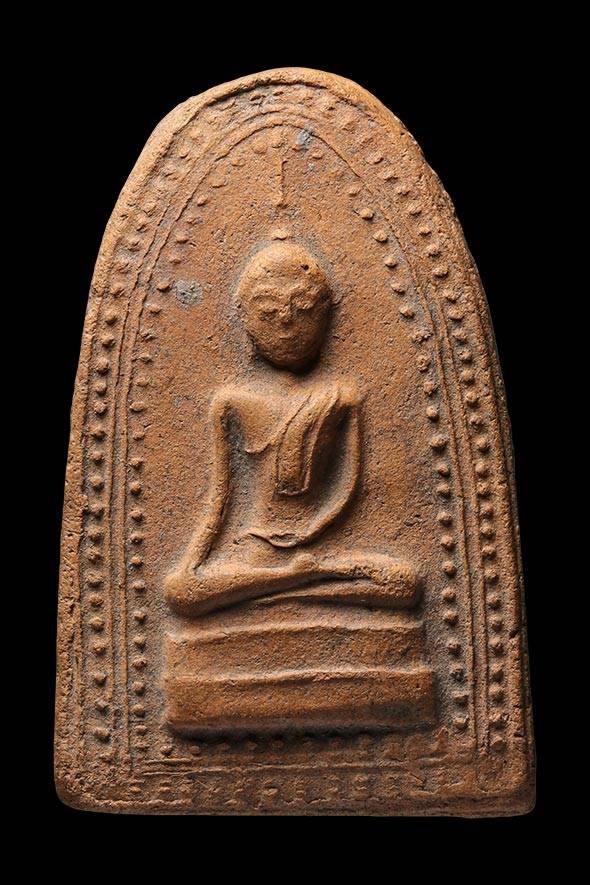 299166 พระสรรค์นั่งข้างเม็ด ยุคต้น เนื้อดิน  หลวงพ่อกวย วัดโฆสิตาราม จังหวัดชัยนาท