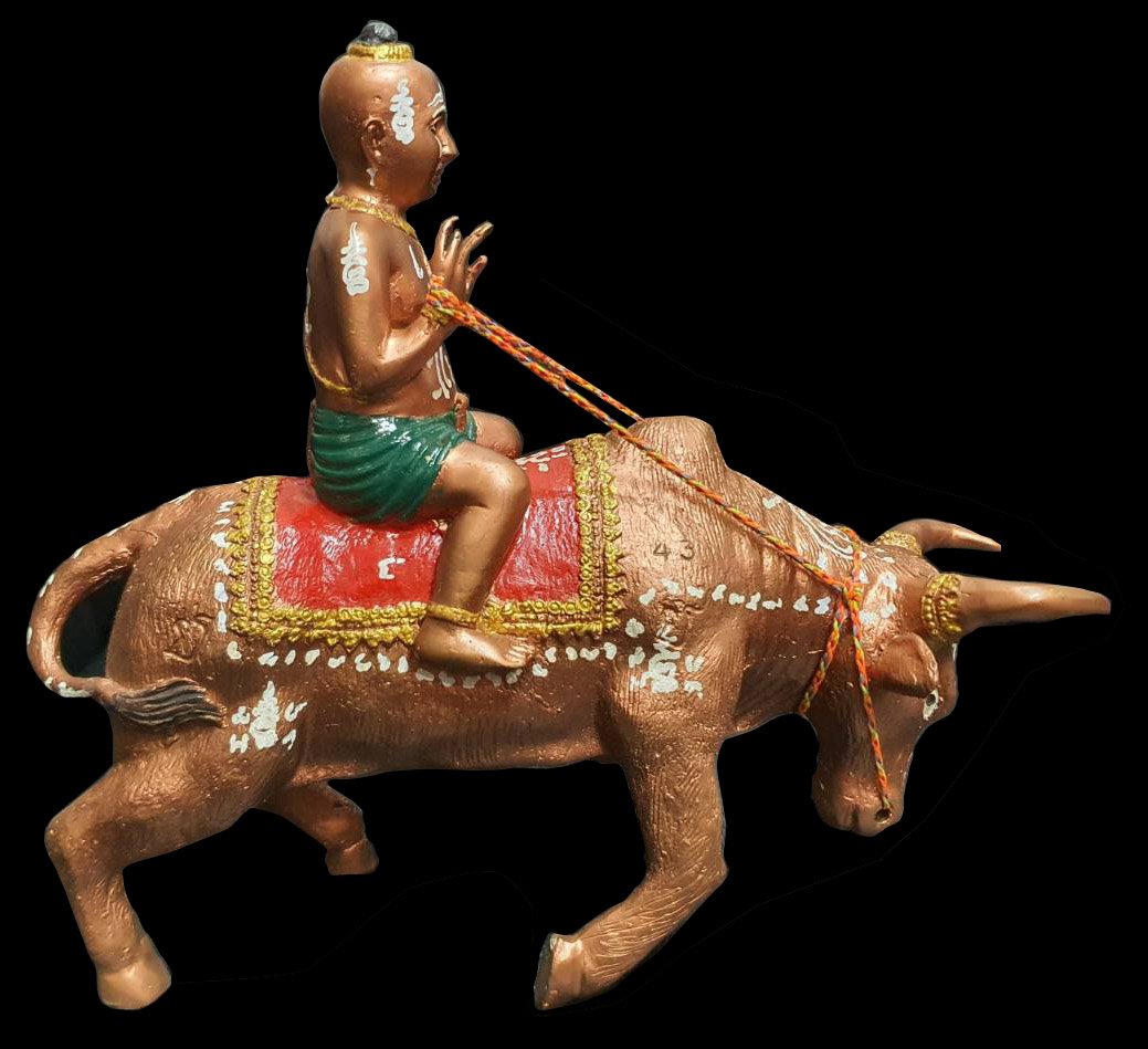 299948 พระบูชากุมารทอง หลวงพ่อแย้ม วัดสามง่าม  ปี 2551 พิมพ์ทรงวัว  เนื้อโลหะ จ.นครปฐม