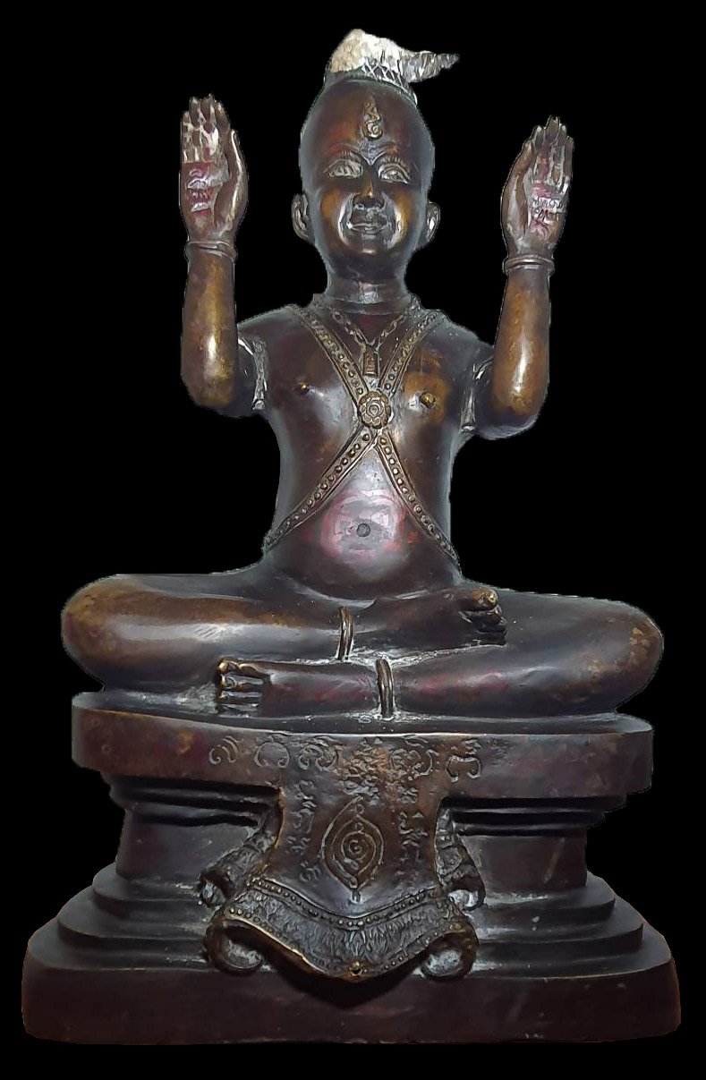  299961 กุมารทอง หลวงพ่อแย้ม เนื้อทองเหลือง  รุ่นเจริญลาภ ปี 2535 วัดสามง่าม จ.นครปฐม