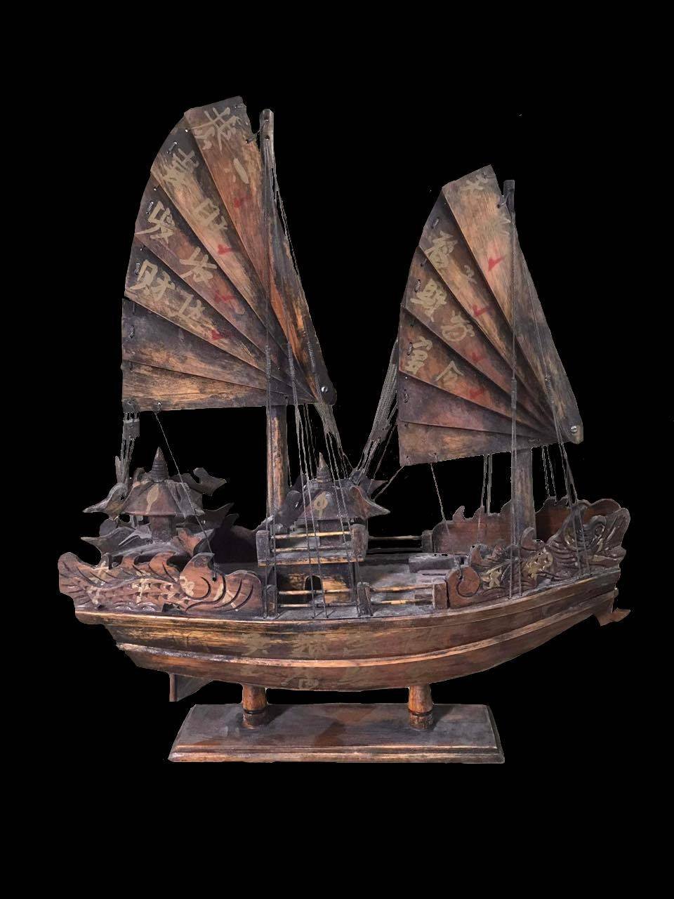 299984 เรือสำเภาใบเฉียง  จารมืออาแปะโรงสี  โง้วกิมโคย ก่อนปี 2519  จ.ปทุมธานี