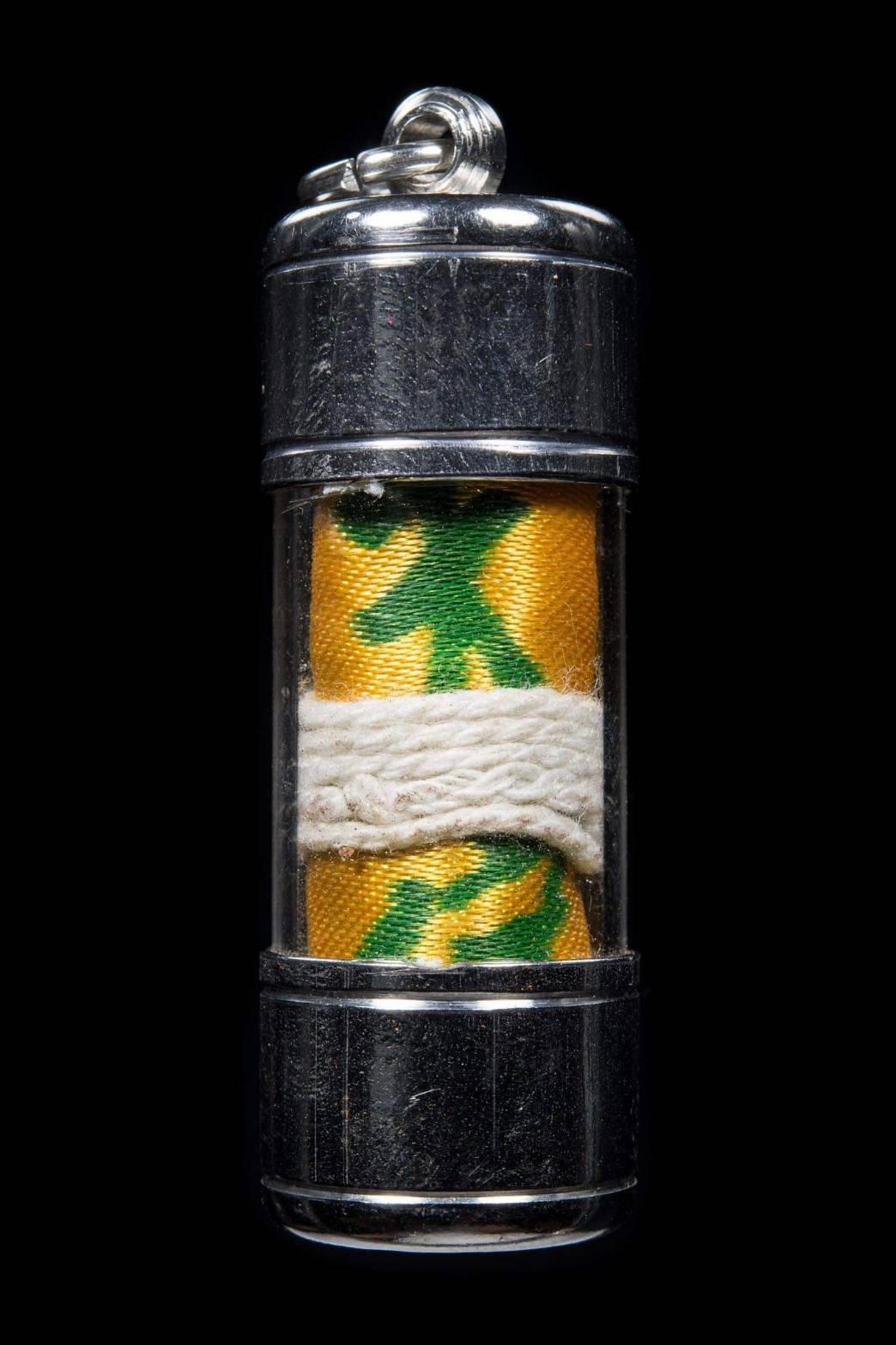 (296248)  ตะกรุดผ้ายันต์  ฟ้าประทานพร ไทยสงวน  เซียนแปะโรงสี  ปี 2520 จ.ปทุมธานี