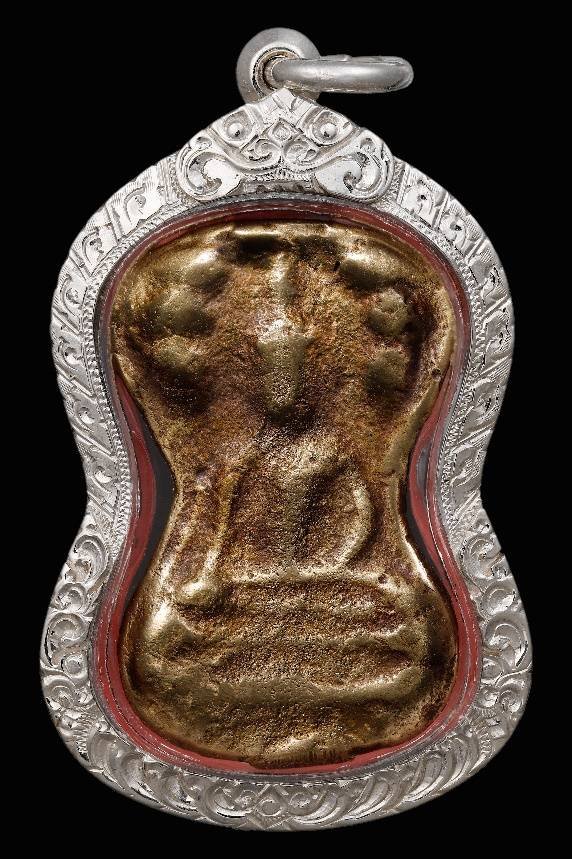 300199 เหรียญหล่อหลวงพ่อโบ้ย พิมพ์มเหศวรใหญ่ เนื้อโลหะผสม ประมาณ พ.ศ.2472-2473 วัดมะนาว จ.สุพรรณบุรี