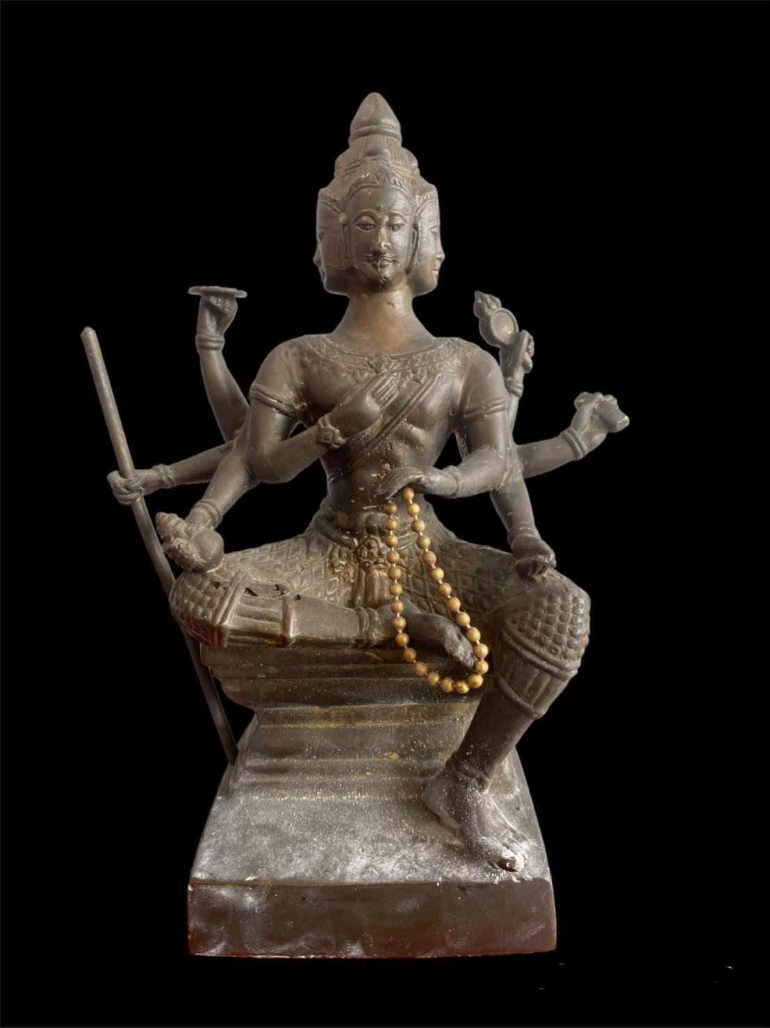 300336 องค์บูชาพระพรหม  หลวงปู่สีห์ วัดสะแก  เนื้อสำริด ก้นดินไทย  ปี2526 จ.อยุธยา