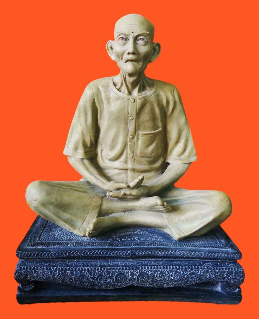 300372 องค์บูชา เซียนแปะโรงสี  อาจารย์ โหงว กิม โคย  เนื้อเรซิ่น หน้าตัก 9 นิ้ว  ฐานโต๊ะ รุ่น 2 ปี2523  จ.ปทุมธานี 