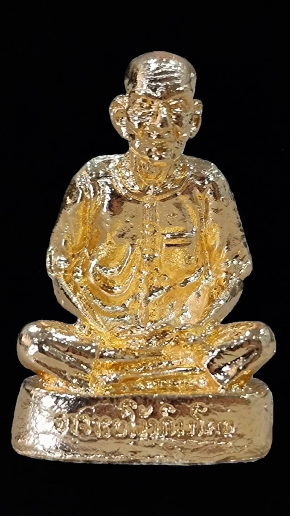 300464 รูปหล่อเซียนแปะโรงสี โง้วกิมโคย  เนื้อกะไหล่ทอง  ปี 2521 จ.ปทุมธานี