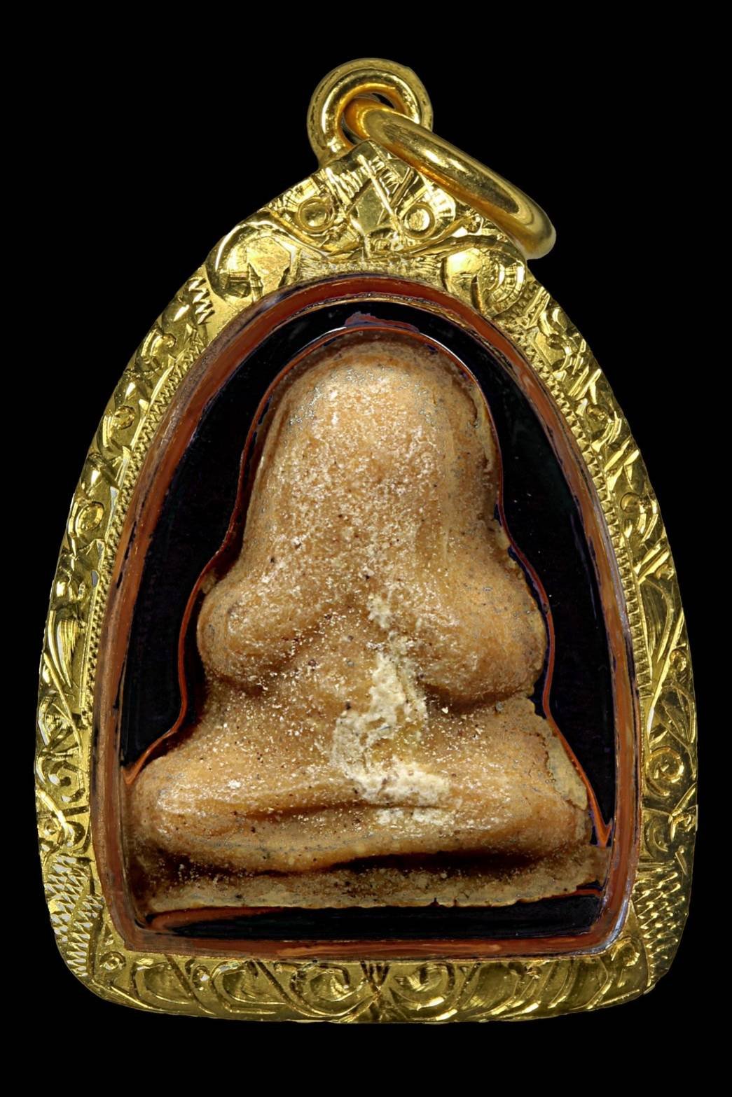 300493 พระปิดตาหลวงพ่อทองสุข วัดสะพานสูง เนื้อผงน้ำมัน  รุ่นแจกแม่ครัว  พ.ศ 2515 - 2525 จ.นนทบุรี