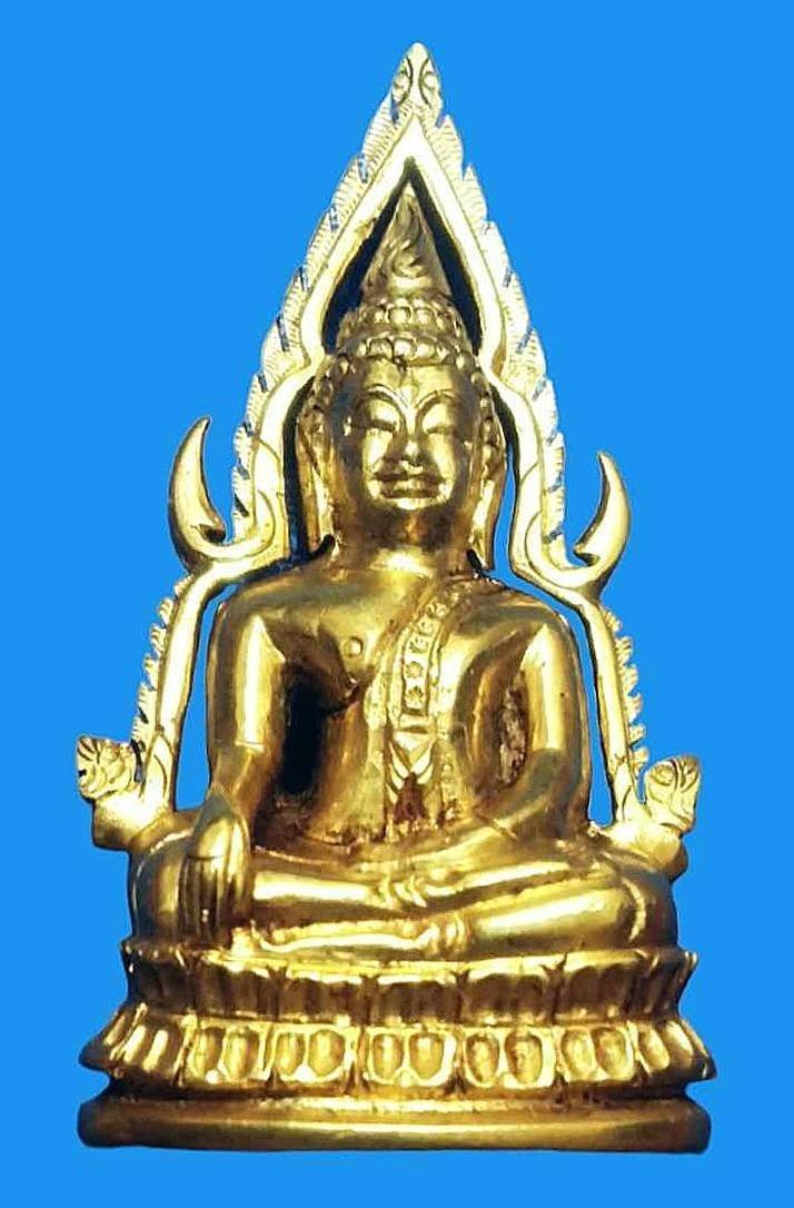 300524 พระพุทธชินราช  รุ่นอินโดจีน  พิมพ์แต่ง จีวรเรียบ เนื้อโลหะผสม ปี2485  วัดสุทัศน์ กทม.