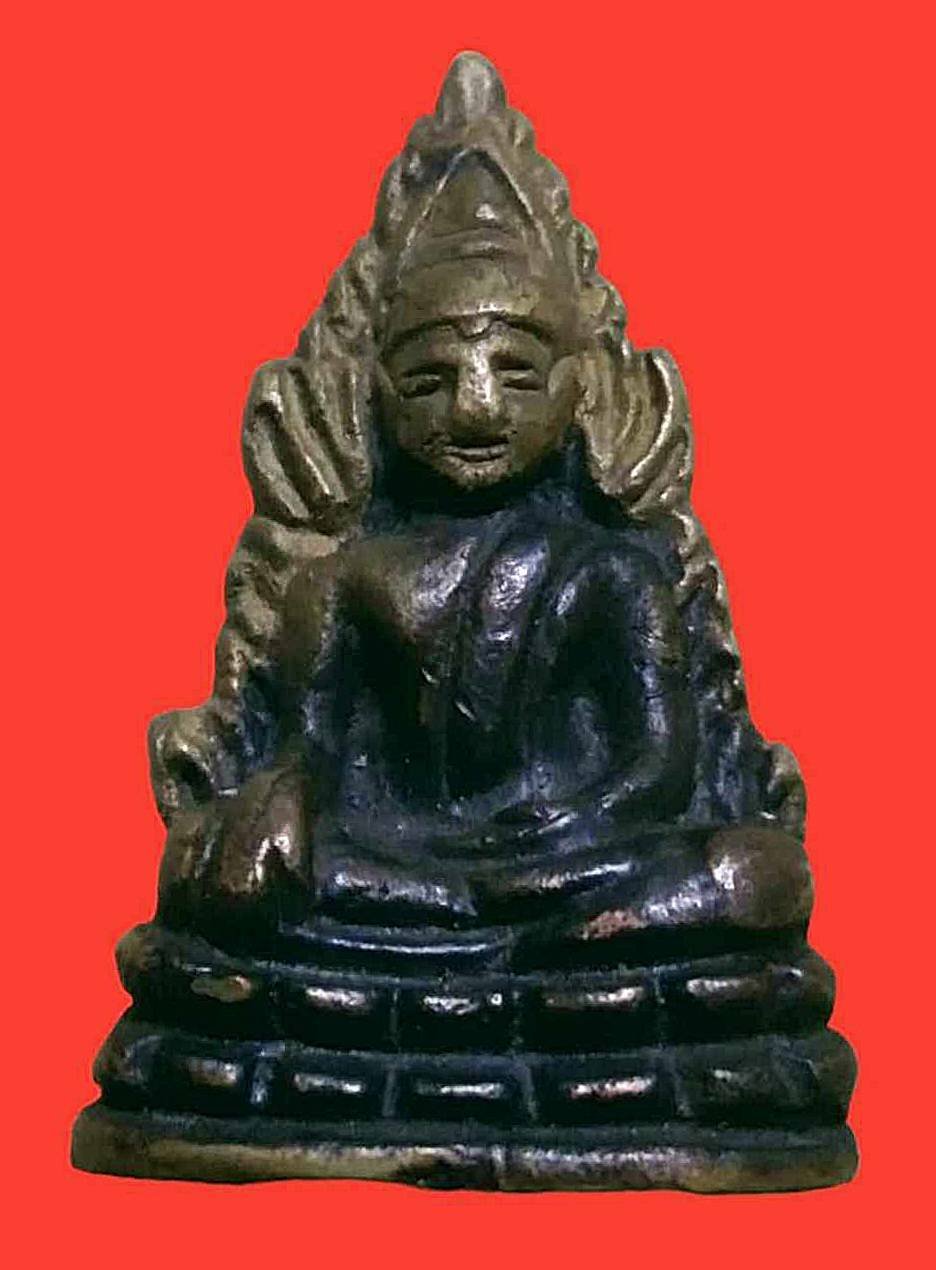 300530 รูปหล่อโบราณ  พระพุทธชินราช  พิมพ์ต้อ รุ่นอินโดจีน  ปี2485 เนื้อโลหะผสม วัดสุทัศน์ กทม.