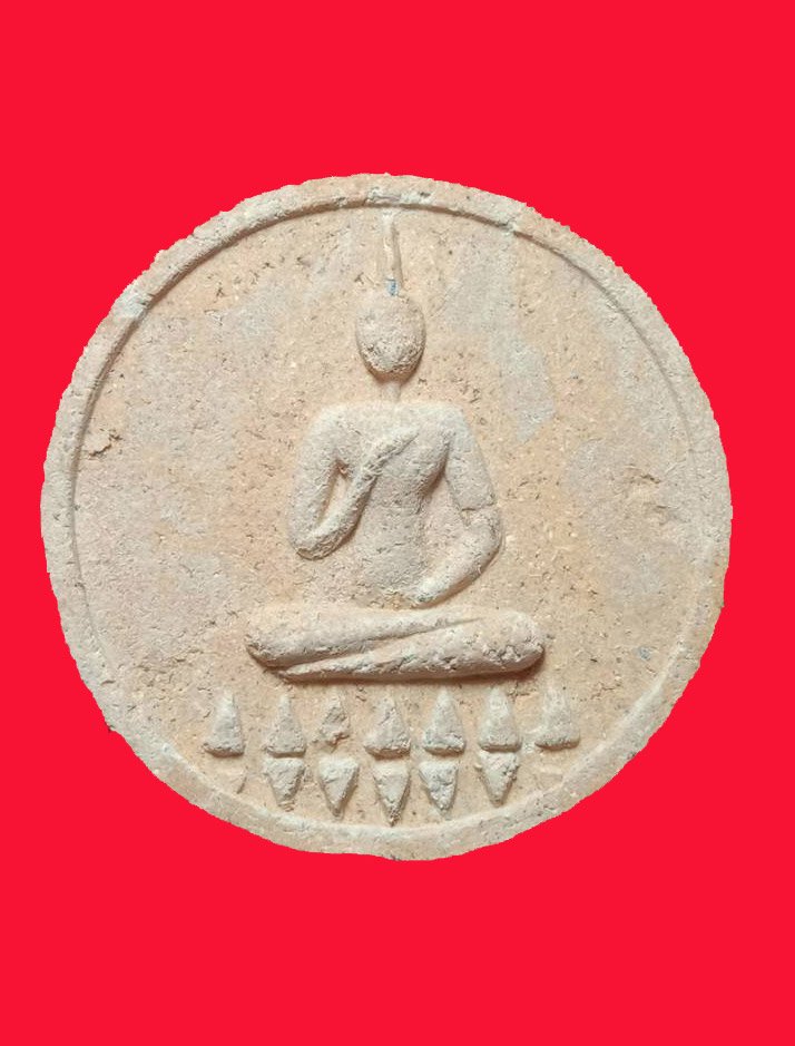 300610 พุทธกวักจันทร์ลอย ฐานบัวฟันปลา ปี2515 เนื้อผงพุทธคุณ ล.พ.กวย วัดโฆสิตาราม  จ.ชัยนาท
