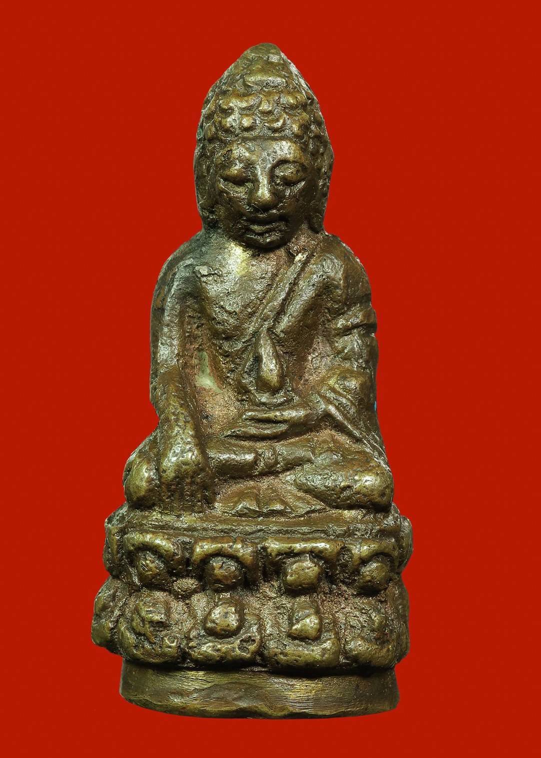 302734 พระกริ่งหลวงพ่อจาด วัดบางกระเบา พิมพ์กลาง เนื้อทองเหลือง ปี 2485 จ.ปราจันบุรี (วัดบางหอยสร้าง)