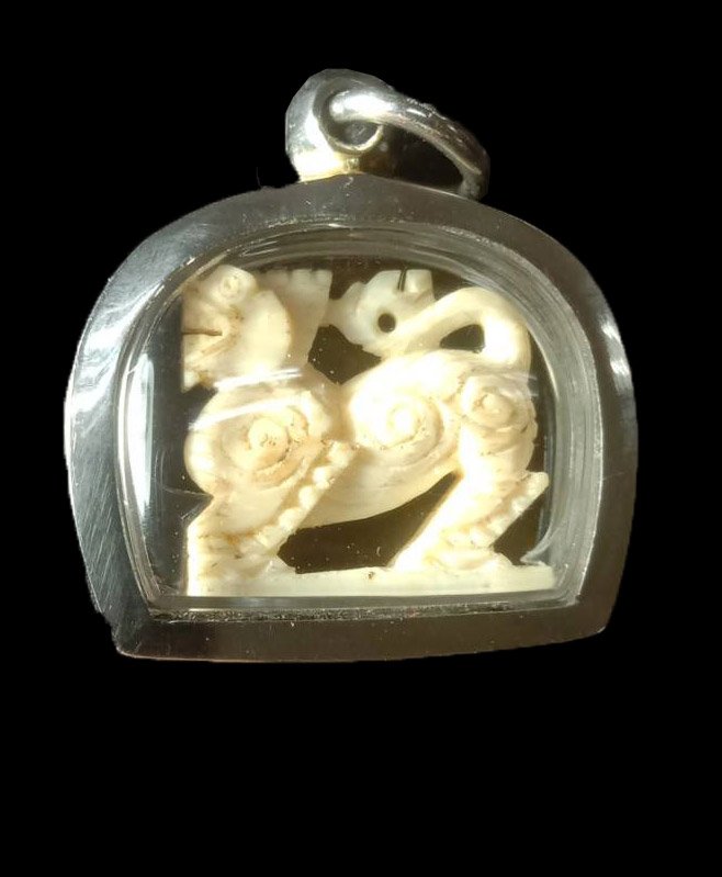 300994 สิงห์งาแกะ3ขวัญ ปี2470-2494  เนื้องาช้าง ล.พ.เดิม วัดหนองโพ จ.นครสวรรค์