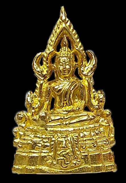 301118 รูปหล่อพระพุทธชินราช  วัดจุฬามณี ปีพ.ศ 2539  เนื้อทองคำ จังหวัดพิษณุโลก 