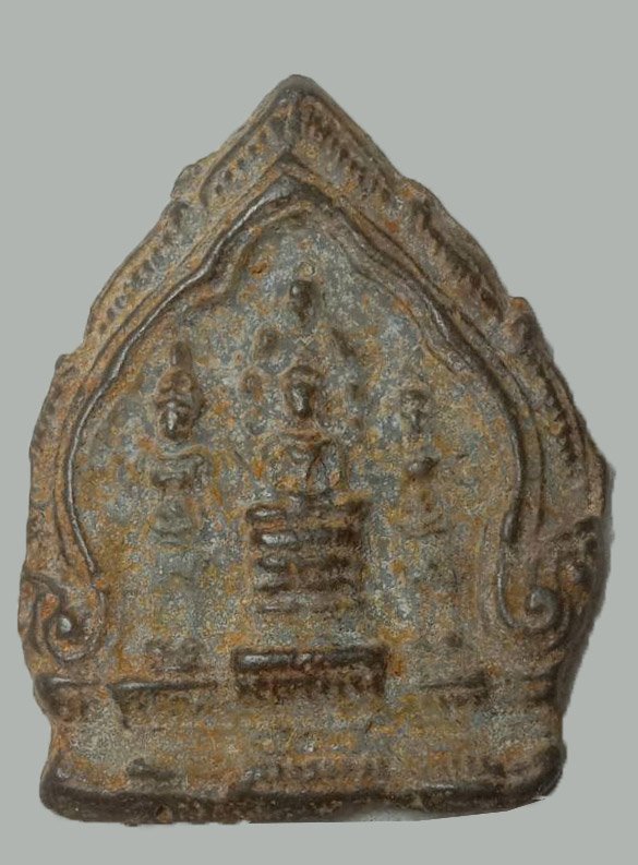  301141 พระตรีกาย ปี2430-2450  เนื้อชินเงิน วัดพระศรีมหาธาตุ  จ.ลพบุรี