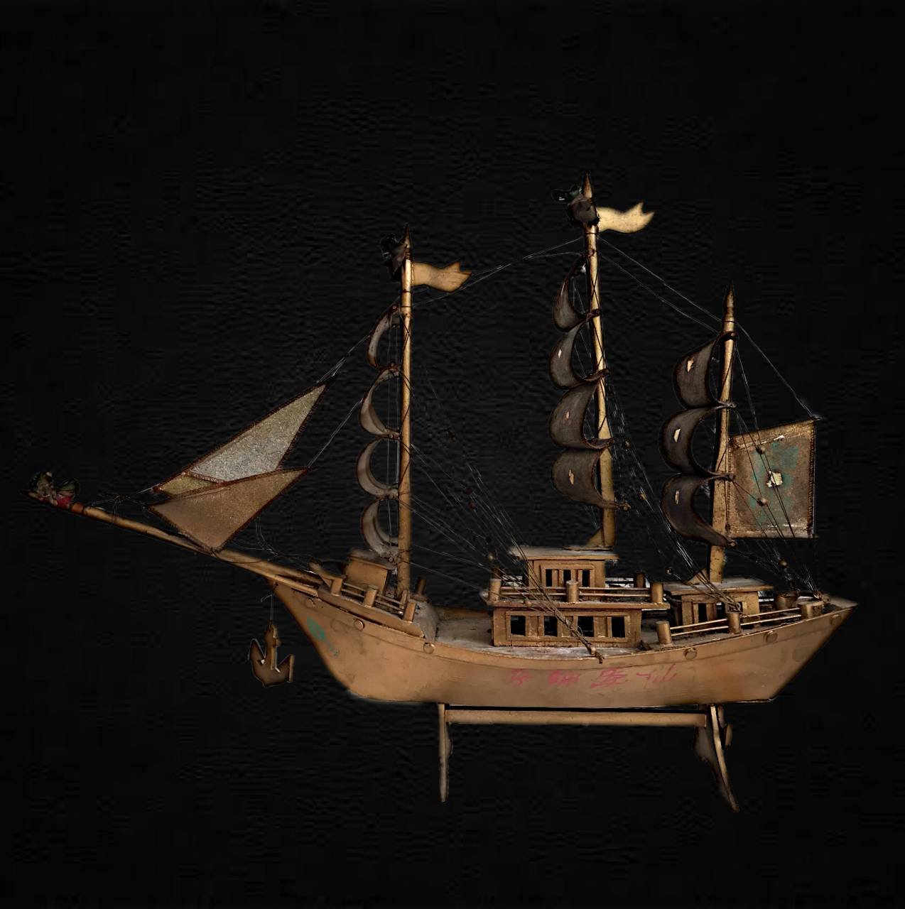 302269 เรือสำเภาจีนใหญ่  อาแปะโรงสี โง้วกิมโคย ก่อนปี พ.ศ.2523  วัดศาลเจ้า จ.ปทุมธานี 