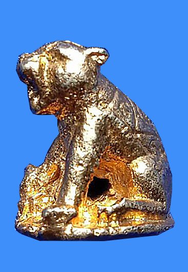 301687 เสือมหาอำนาจ ปี2519 เนื้อตะกั่วชุบทอง ล.พ.กวย วัดโฆสิตาราม จ.ชัยนาท