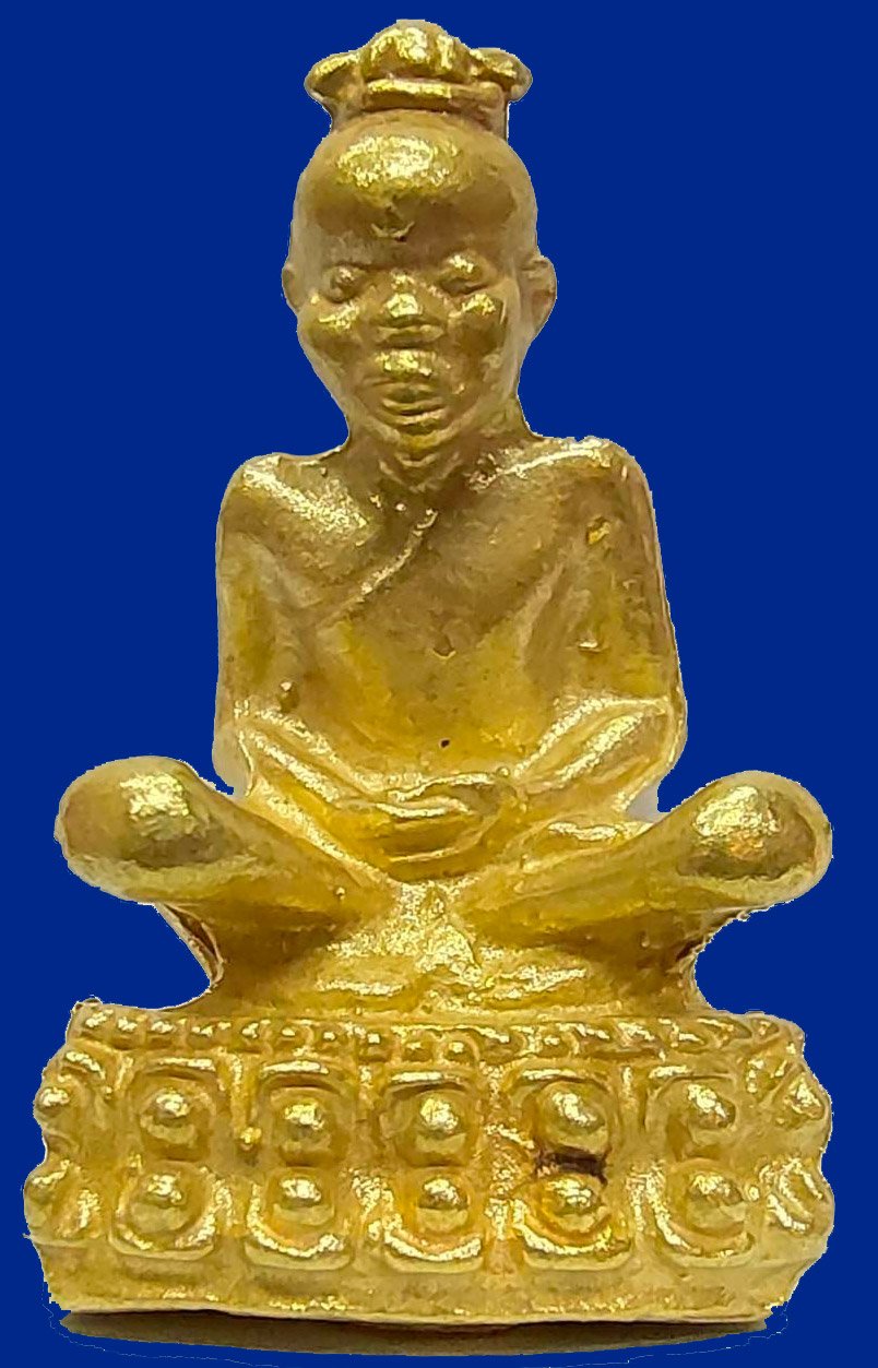 301864 รูปหล่อองค์เซียนแปะโค้ว หัวตะเข้รุ่นแรก ปี 2520  เนื้อทองคำ พิมพ์ใหญ่ จังหวัดกทม.