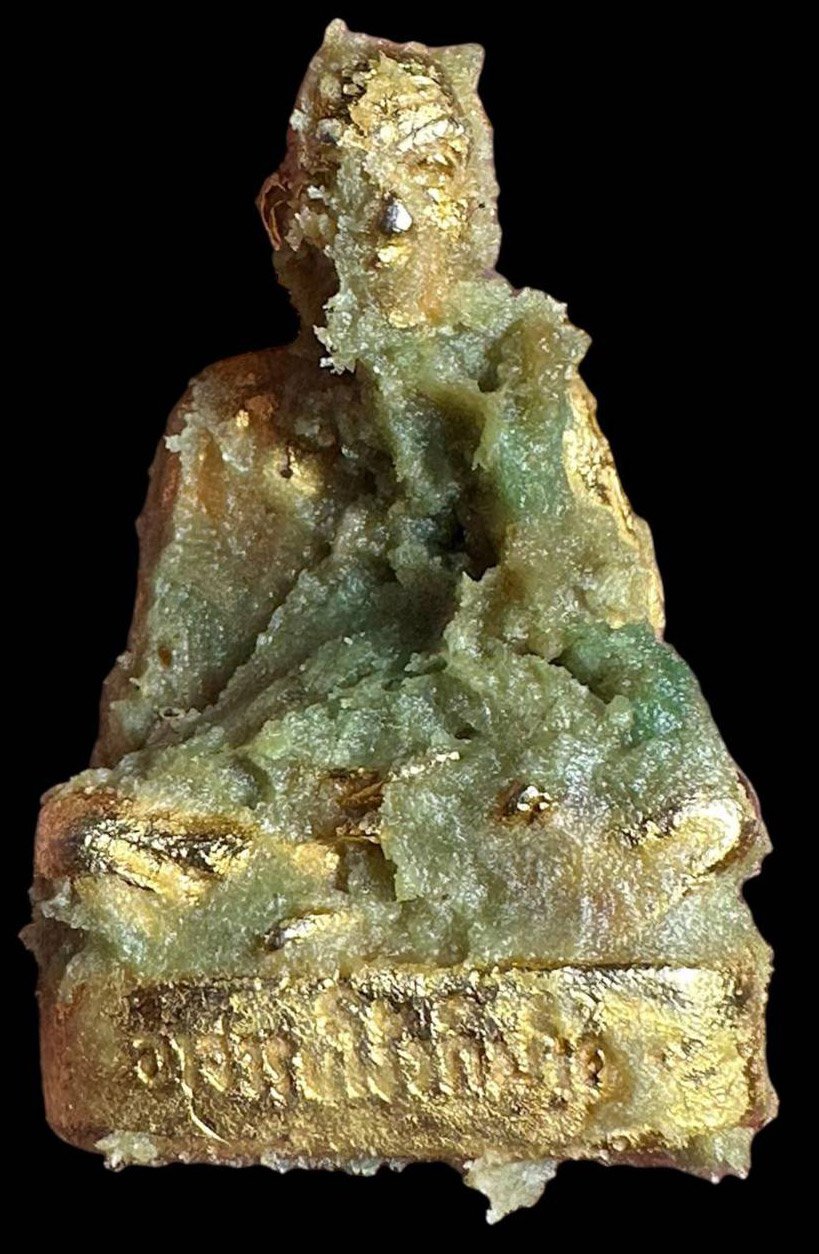 302103 รูปเหมือนเซียนแปะโรงสี ปี2521​ เนื้อโลหะกะไหล่ทอง   วัดศาลเจ้า จ.ปทุมธานี