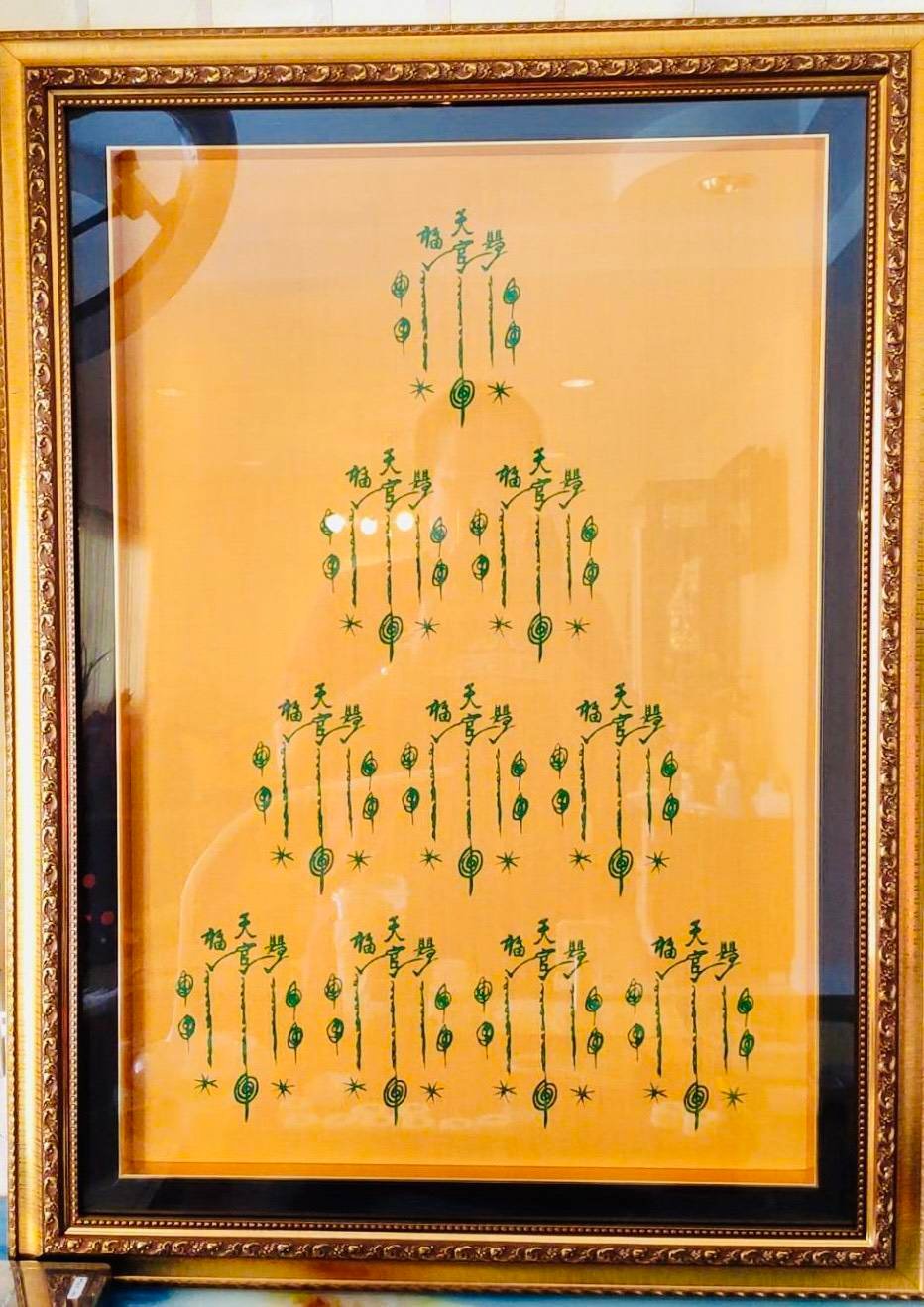 297243 ผ้ายันต์ฟ้าประทานพร เซียนแปะโรงสี ปี2519  บล็อคเทียนแหว่ง  จังหวัดปทุมธานี