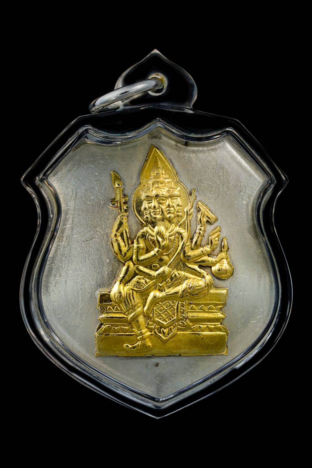 296444 ล็อกเก็ตรุ่นแรก เซียนแปะโรงสี ปี 2519 หน้าหนุ่มฉากฟ้า พิมพ์จัมโบ้ จ.ปทุมธานี 